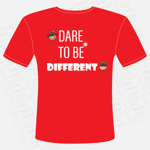 ao dong phuc lop ni k24 dare to be different mat sau