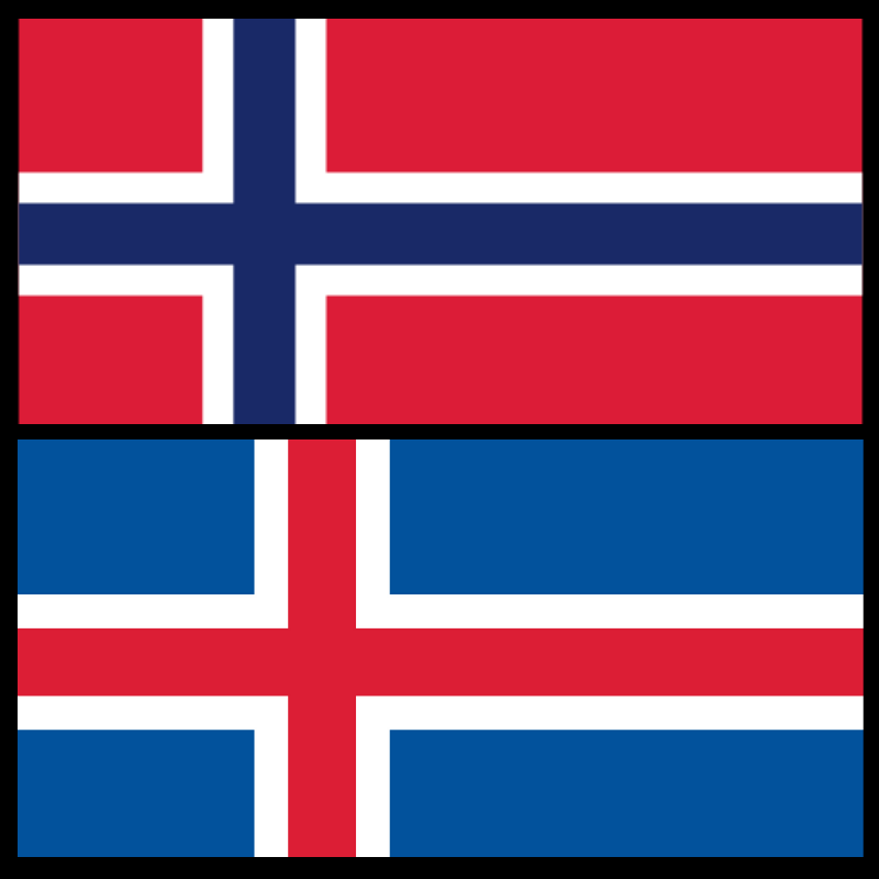 quoc ky cua Norway va Iceland