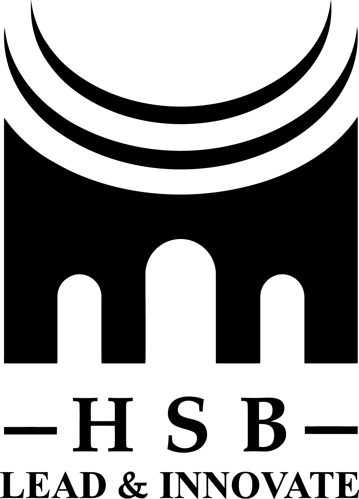 Logo Truong Quan tri va Kinh doanh HSB Black