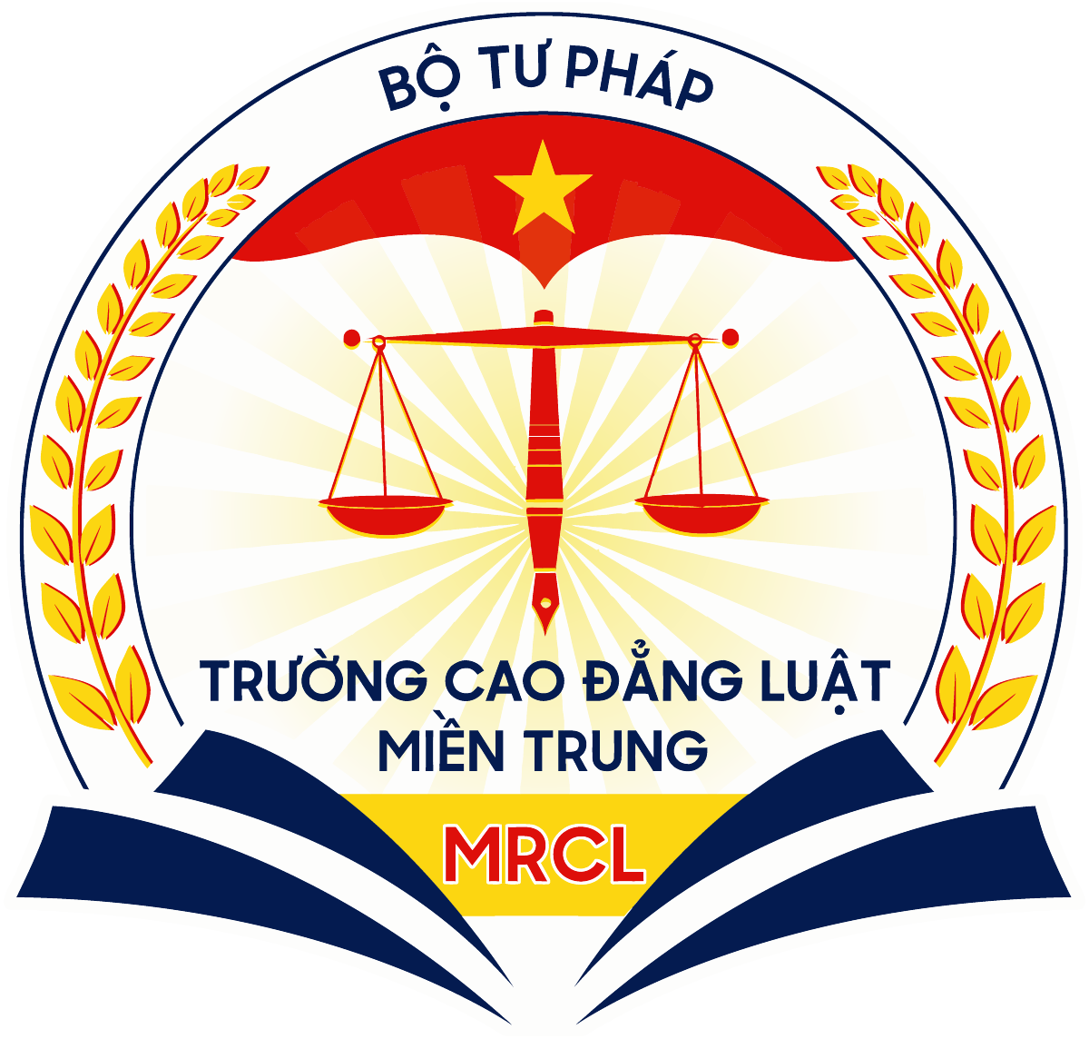 Logo Cao dang Luat mien Trung MRCL