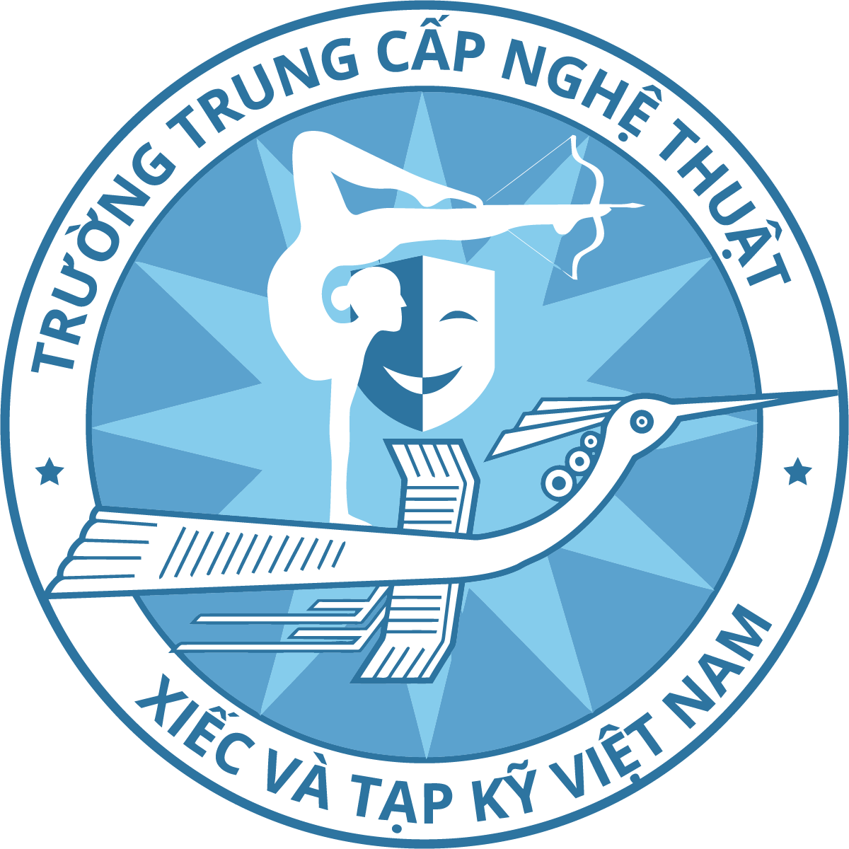 Logo Truong Trung cap Nghe thuat Xiec va Tap ky Viet Nam
