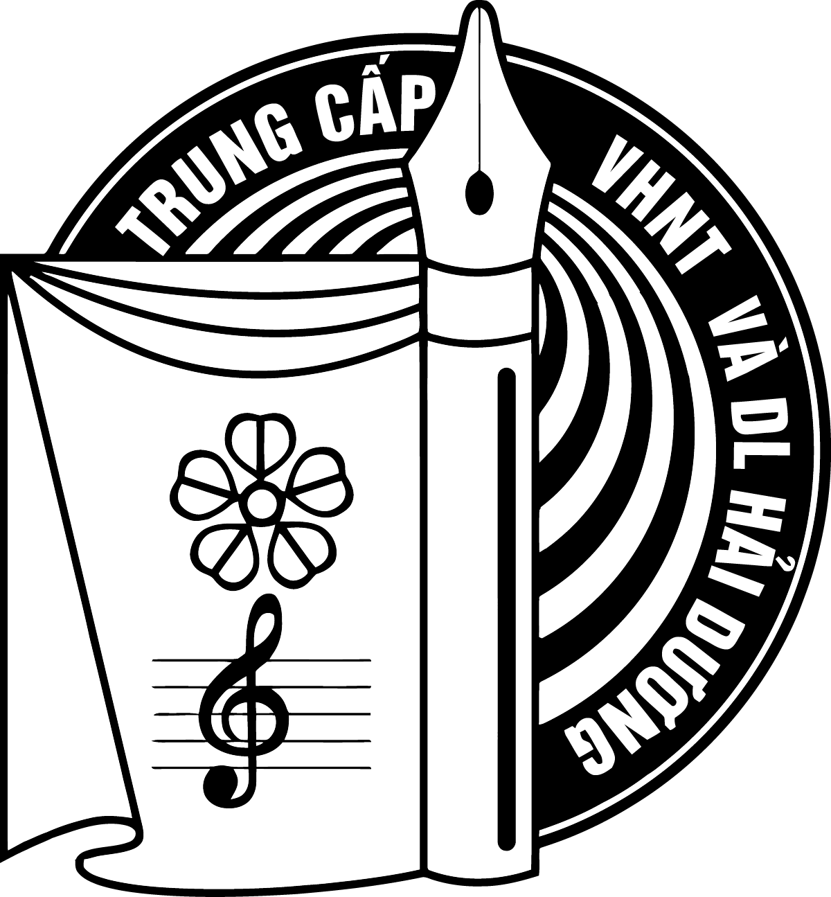 Logo Truong Trung cap Van hoa Nghe thuat va Da amba