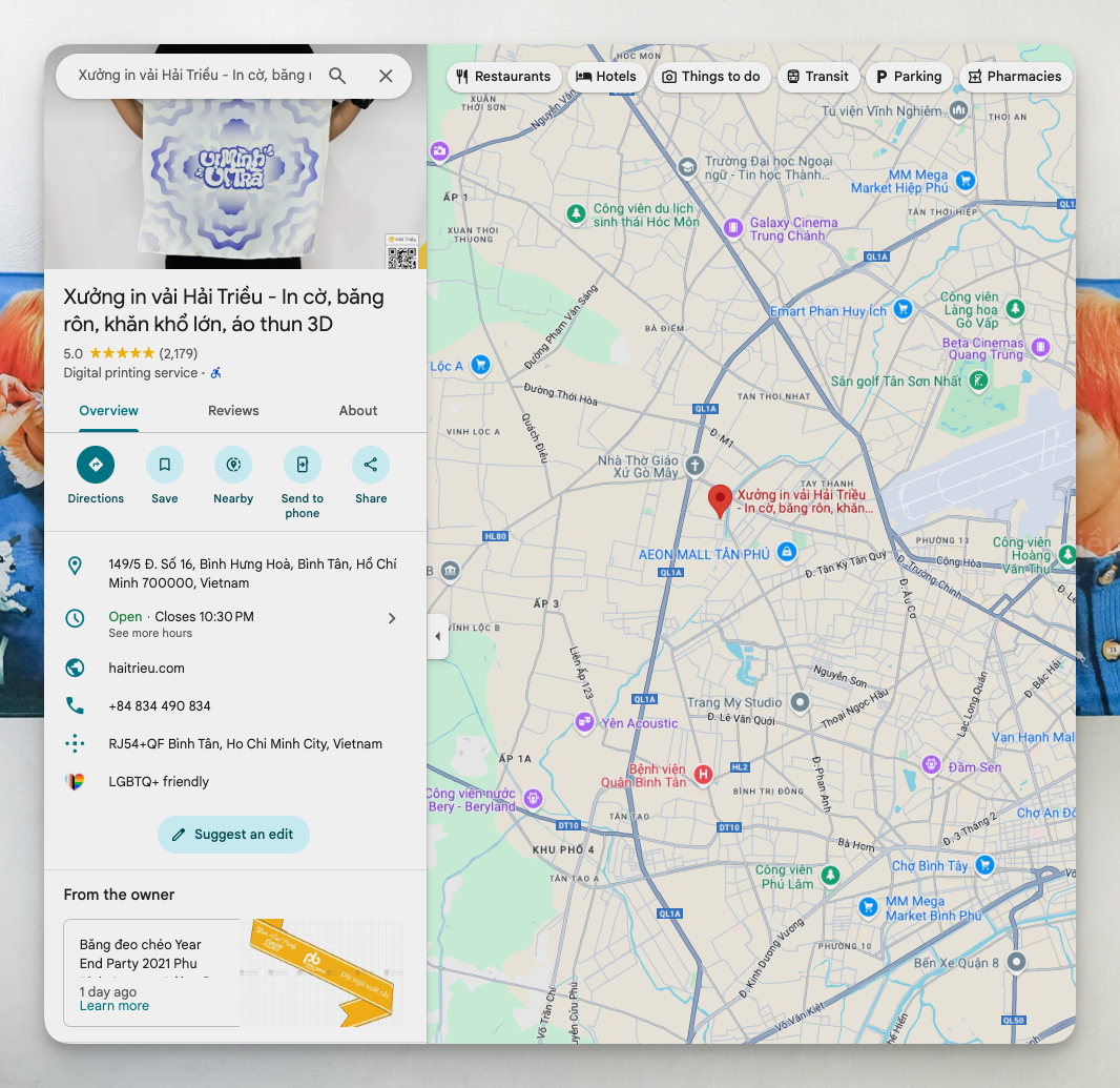 cot moc 2179 reviews tren google maps cua xuong in vai hai trieu